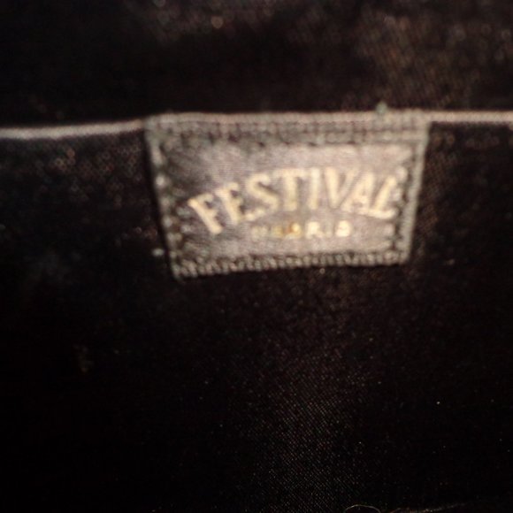 Festival Madrid Beaded Clutch Clasp Closure Black Silver Chain - Picture 9 of 13